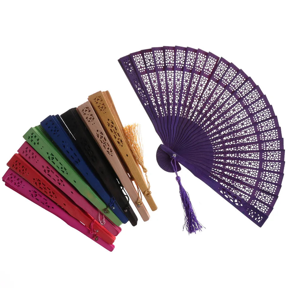 Vintage Folding Fan Hand Fans for Women Dance Fan Wooden Fold Fan Dancing Hand Fans Wedding Gift for Guests Party Decorations