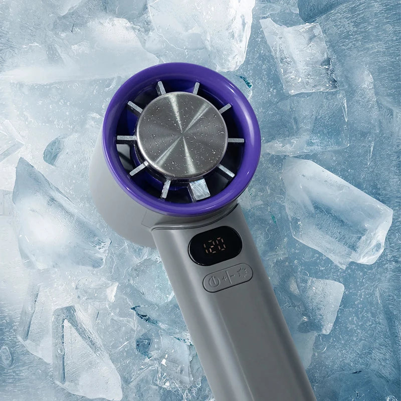 2026 3000mah Handheld 120 Speed Fan Electric Hand Fans Ice Compress High-Speed Cooling USB Rechargeable LED Digital Display