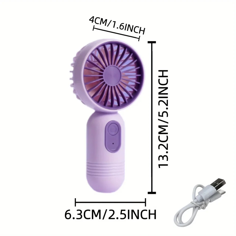 2025 USB Mini Rechargeable Portable Fan with 3 Speed, Handheld Fan for Gift Choice, Perfect For Office, Outdoor, Travel, Camping