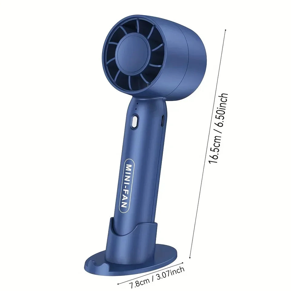 Summer Mini Handheld Fan USB Rechargeable Portable High-speed Motor Small Desktop Stand Turbo Fan for Travel Outdoor Activeity