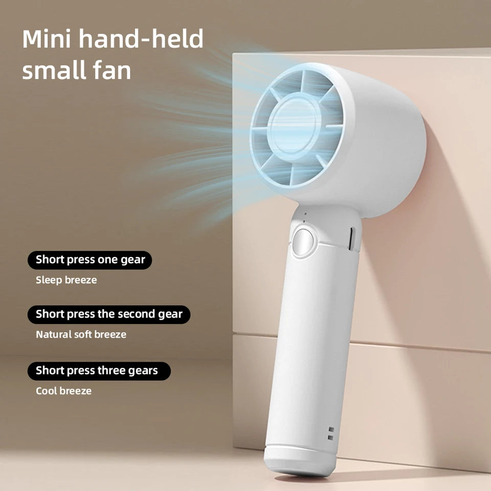 2025 USB Rechargeable Mini Fan | Portable Handheld Cooling for Office & Travel