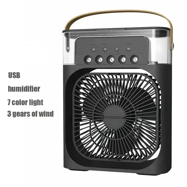 2025Portable Humidifier Fan Air Conditioners USB Electric Fan LED Night Light Water Mist Fun 3 In 1 Air Cooler Humidifie For