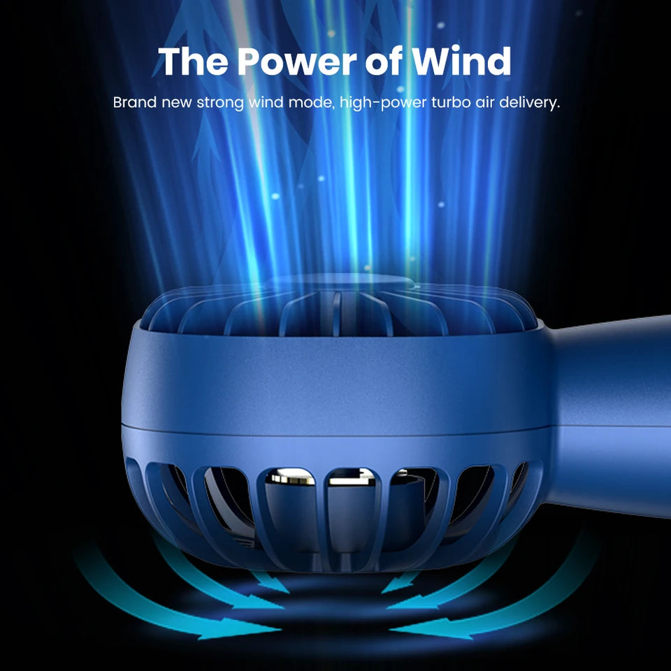 TOPK 1800mah Mini Portable fan,USB Electric Fan 3 Speeds rechargeable portable fan Eyelash hand fans for room Camping Supplies