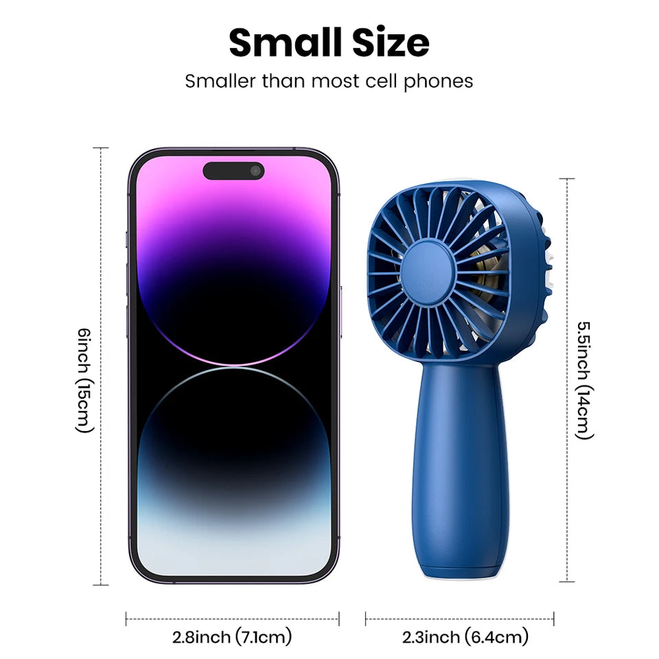 TOPK 1800mah Mini Portable fan,USB Electric Fan 3 Speeds rechargeable portable fan Eyelash hand fans for room Camping Supplies