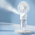 Portable Rechargeable Handheld Misting Fan - Battery Operated Mini Face Steamer for Travel & Outdoors