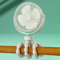 Portable Oscillating Pram Fan Mini Handheld Personal Car Seat Baby Fan with Flexible Tripod Clip-on USB Battery Operated