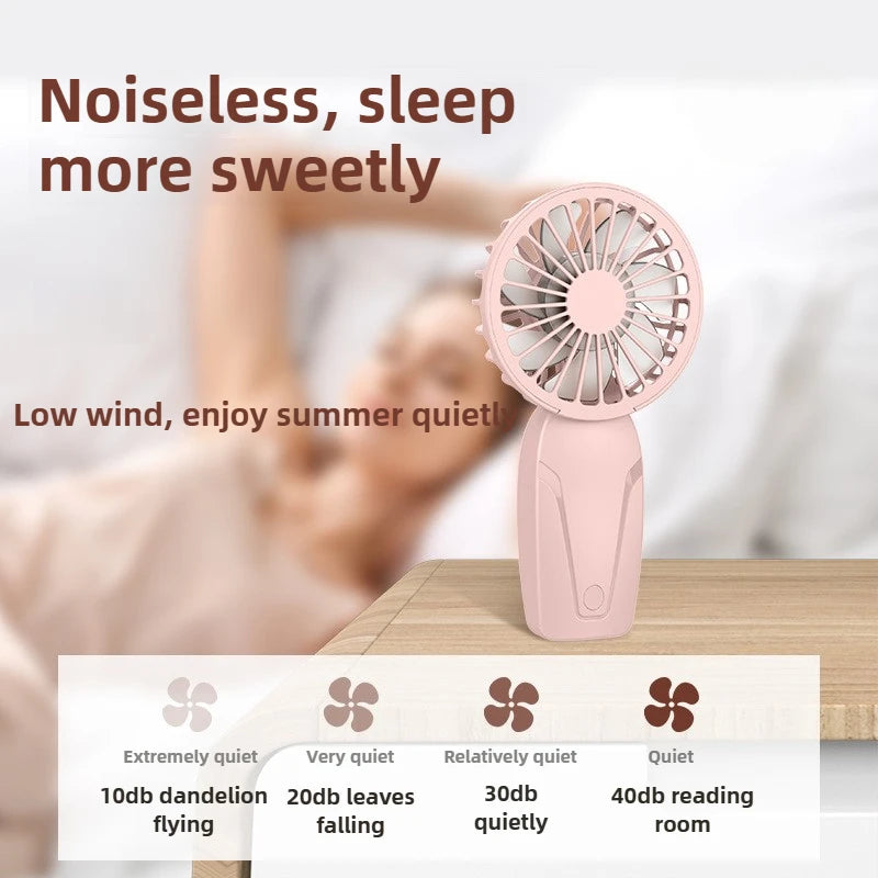 Portable Handheld Small Fan ABS Lightweight Cute Appearance USB Rechargeable Mini Fan for On Go Cooling Portable Mini Pocket Fan