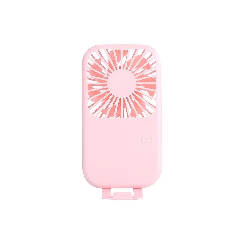 Summer Portable Mini Fan Rechargeable Stand Small Pocket Fan with Three Wind Speeds Powerful Range Long-lasting Desktop Fan