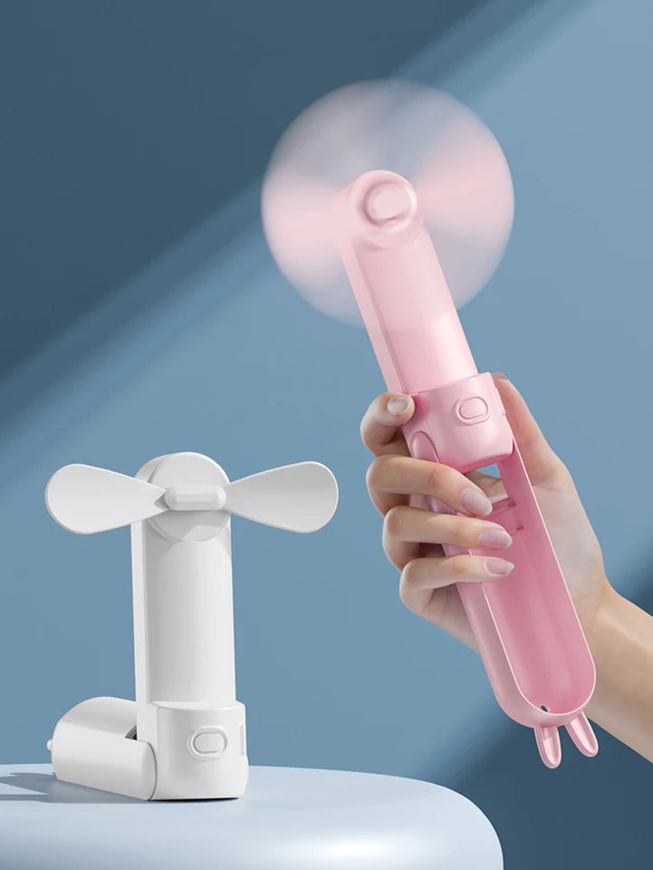 Handheld fan rechargeable mini student portable cartoon USB small fan gift can be placed on the desktop