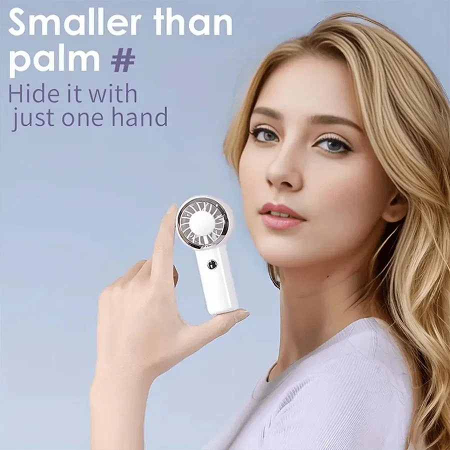 2025 New Ultralight Only 60G Mini Size Handheld Fan Portable Fan Air Cooler Pocket Fan Rechargeable for Travelling Shopping