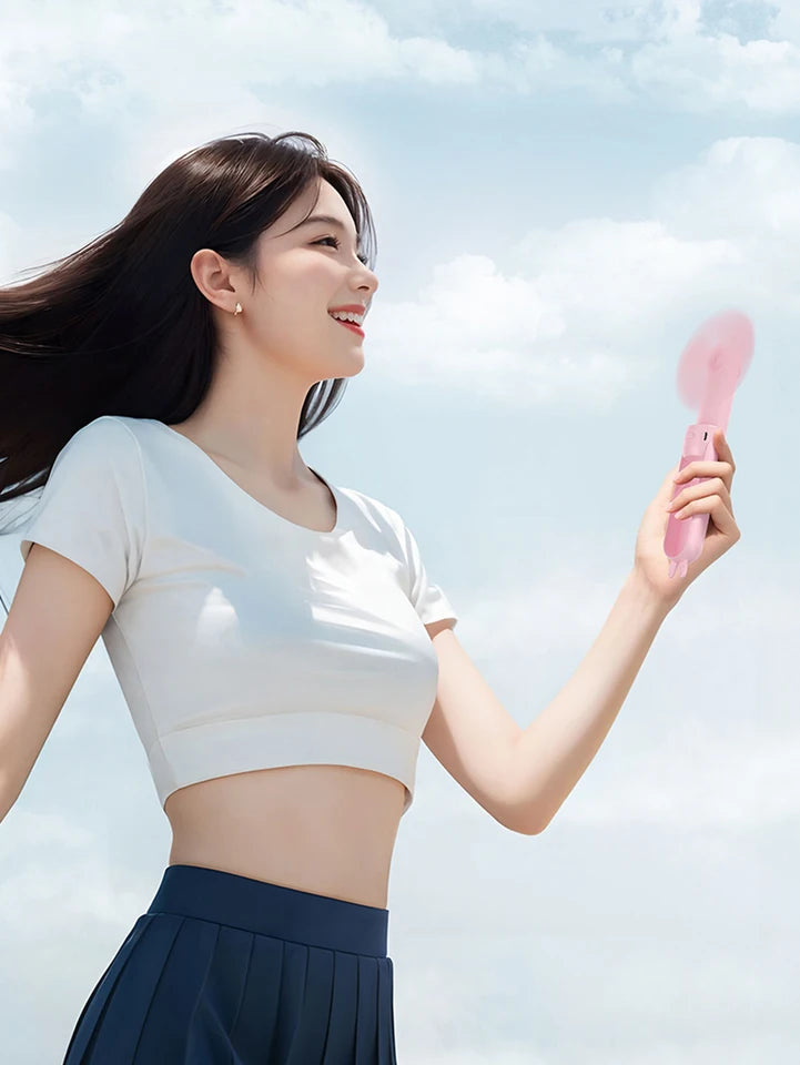 Handheld fan rechargeable mini student portable cartoon USB small fan gift can be placed on the desktop