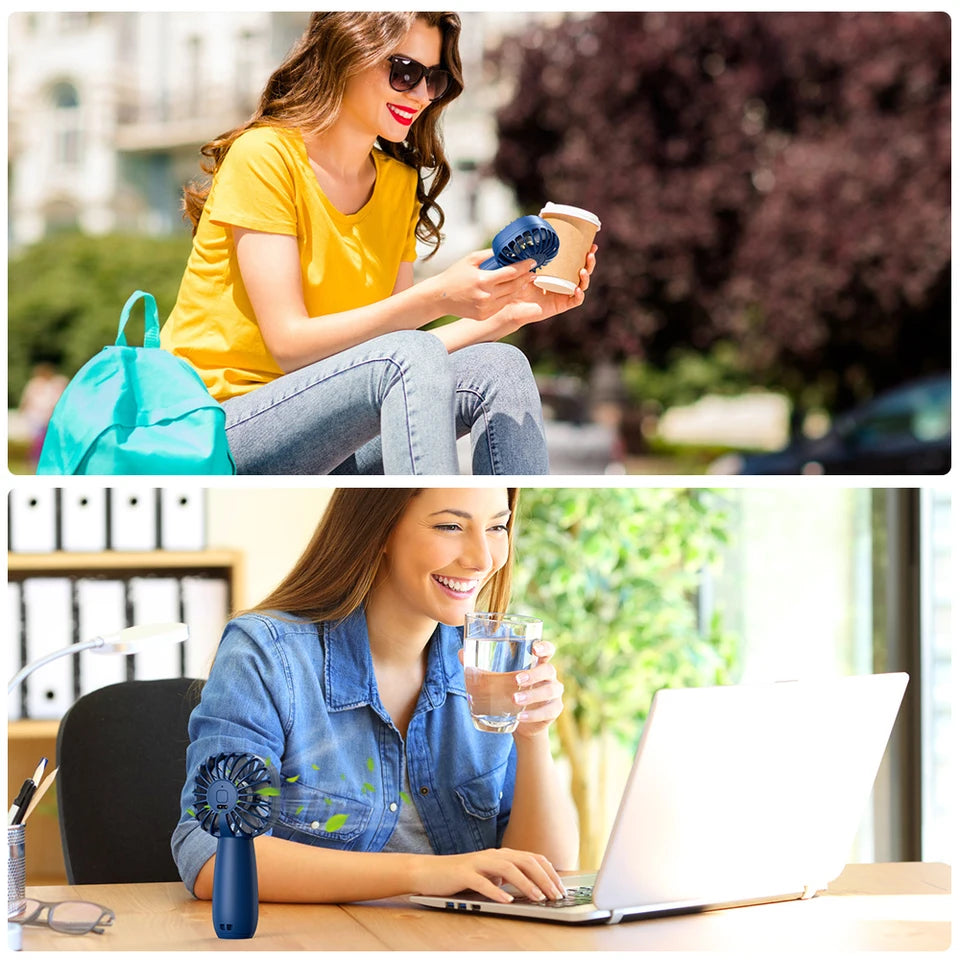 TOPK 1800mah Mini Portable fan,USB Electric Fan 3 Speeds rechargeable portable fan Eyelash hand fans for room Camping Supplies