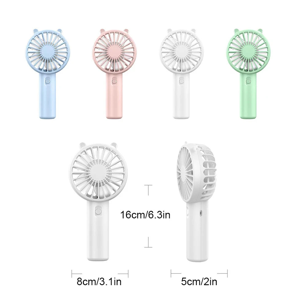 Handheld Fan Portable Mini USB Rechargeable Quiet Fans Table  Makeup Eyelash Cooler Kids Outdoor Office Travel Air cooler Fan