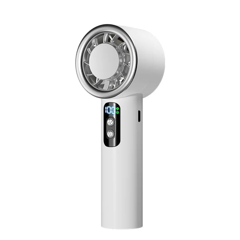Summer Portable Ice Compress Handheld Turbo Fan 3 Wind Speeds Adjustable Mini Personal Fan Battery Operated Electric Fan
