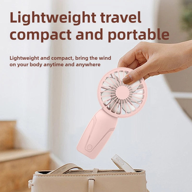 Portable Handheld Small Fan ABS Lightweight Cute Appearance USB Rechargeable Mini Fan for On Go Cooling Portable Mini Pocket Fan
