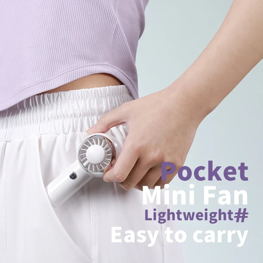 2025 New Ultralight Only 60G Mini Size Handheld Fan Portable Fan Air Cooler Pocket Fan Rechargeable for Travelling Shopping