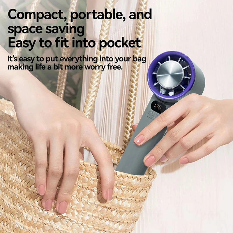 2026 3000mah Handheld 120 Speed Fan Electric Hand Fans Ice Compress High-Speed Cooling USB Rechargeable LED Digital Display