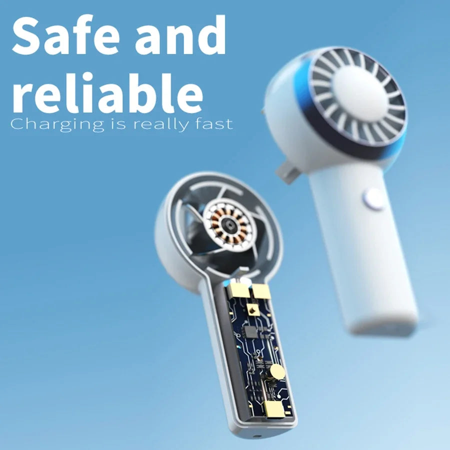 2025 New Ultralight Only 60G Mini Size Handheld Fan Portable Fan Air Cooler Pocket Fan Rechargeable for Travelling Shopping