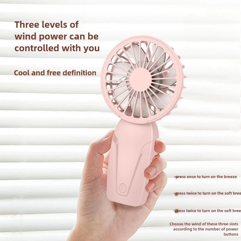 Portable Handheld Small Fan ABS Lightweight Cute Appearance USB Rechargeable Mini Fan for On Go Cooling Portable Mini Pocket Fan
